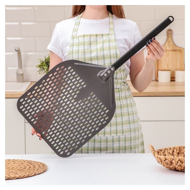 Лопатка перфорированная Priority, 75×35 см, цвет коричневый  