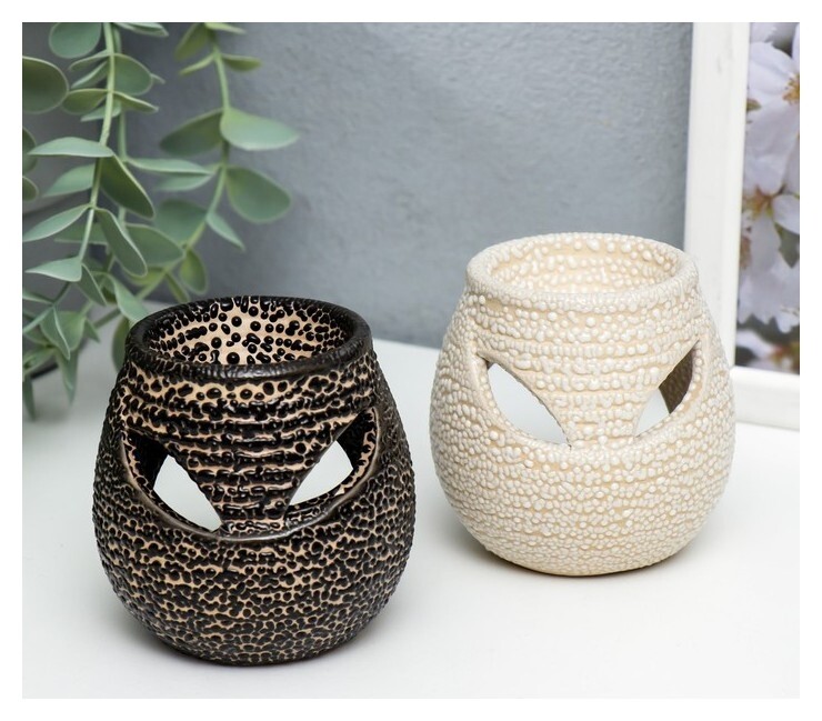 Аромалампа керамика "Ребристый шар" 7х7х7,5 см  