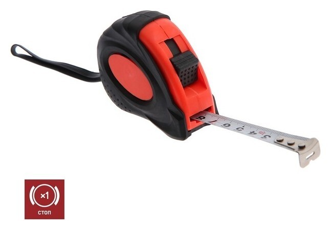 Рулетка лом, обрезиненный корпус, 3 м х 15 мм  LOM