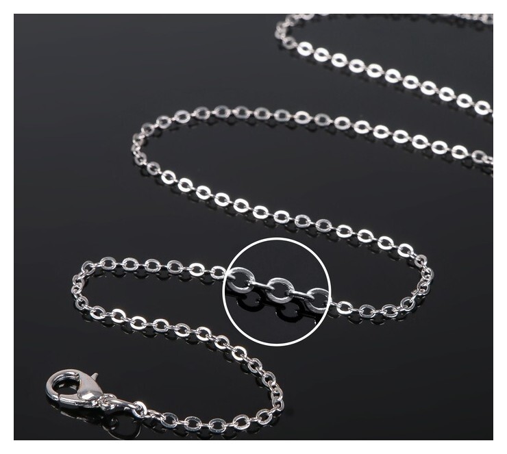 Цепочка с карабином, декоративная, мелкое плетение, 45см, (Набор 5шт), цвет серебро Queen Fair