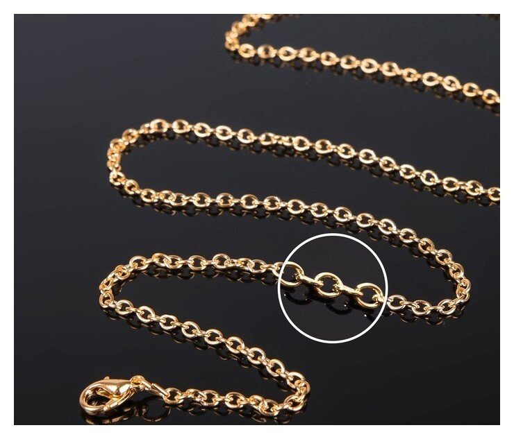 Цепочка с карабином L60см 0,5 (Набор 5шт) см-1935, цвет золото  Queen Fair