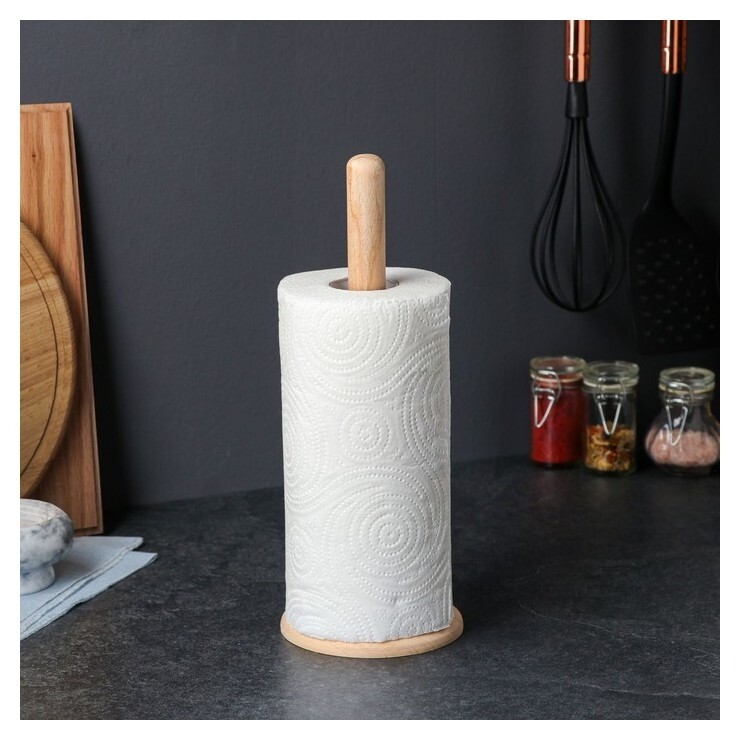 Держатель для бумажных полотенец "Эконом", массив бука  Доброе дерево