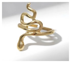 Кольцо "Змейка" узкая, цвет золото, безразмерное Queen Fair