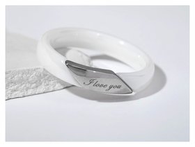 Кольцо керамика "Я люблю тебя", цвет белый в серебре, 16 размер Vel Vett