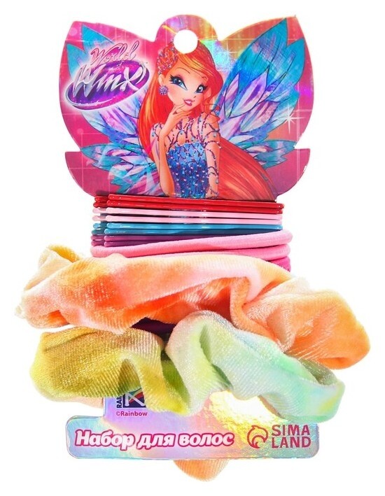 Набор аксессуаров для волос: невидимки 8 шт, резинки 10 шт, Winx Winx