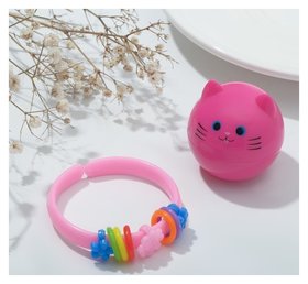 Набор детский "Выбражулька" 2 предмета: браслет-каркас, бальзам для губ, котик Выбражулька