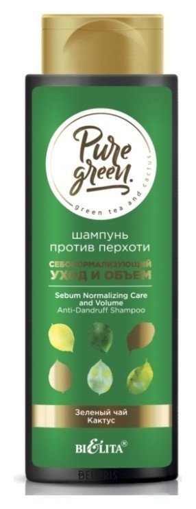 Шампунь для волос против перхоти Себонормализующий уход и объем Белита - Витекс Pure Green