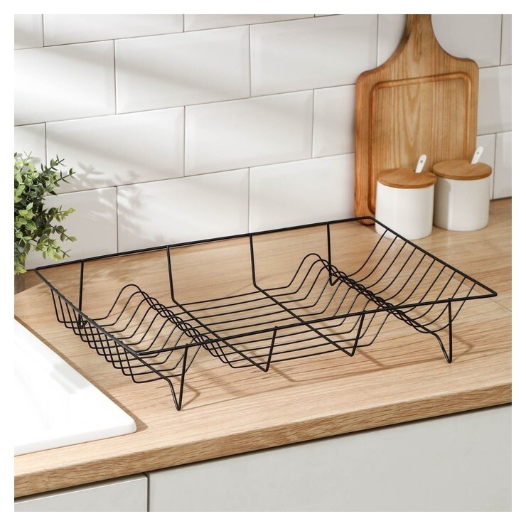 Сушилка для посуды доляна, 47,5×32×9 см, цвет чёрный  Доляна