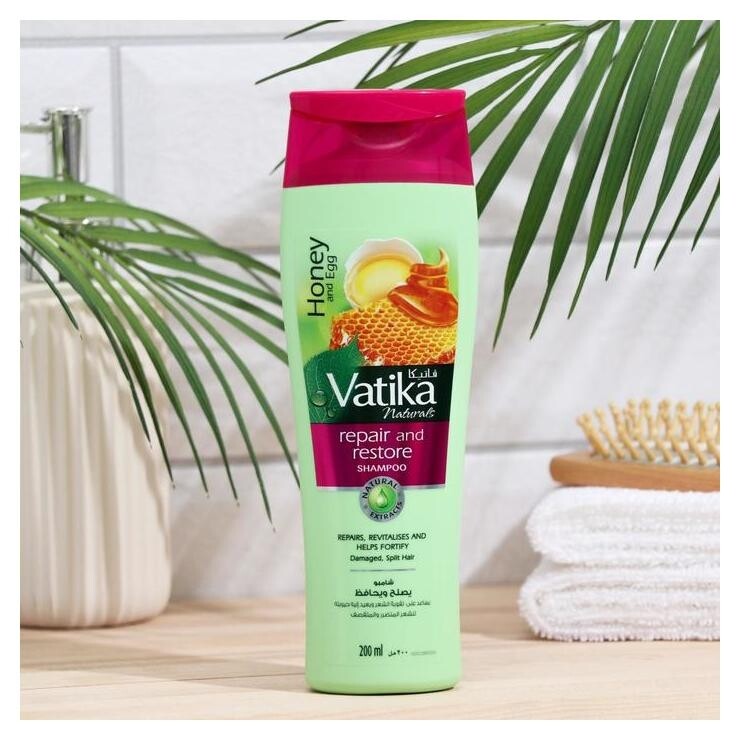 Шампунь для волос Dabur Vatika Naturals Repair & Restore исцеление и восстановление Dabur