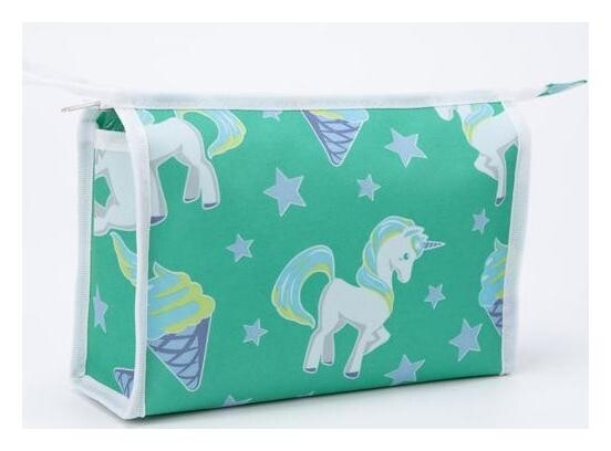 Косметичка на молнии, с подкладом, цвет зелёный  Бако Текстиль