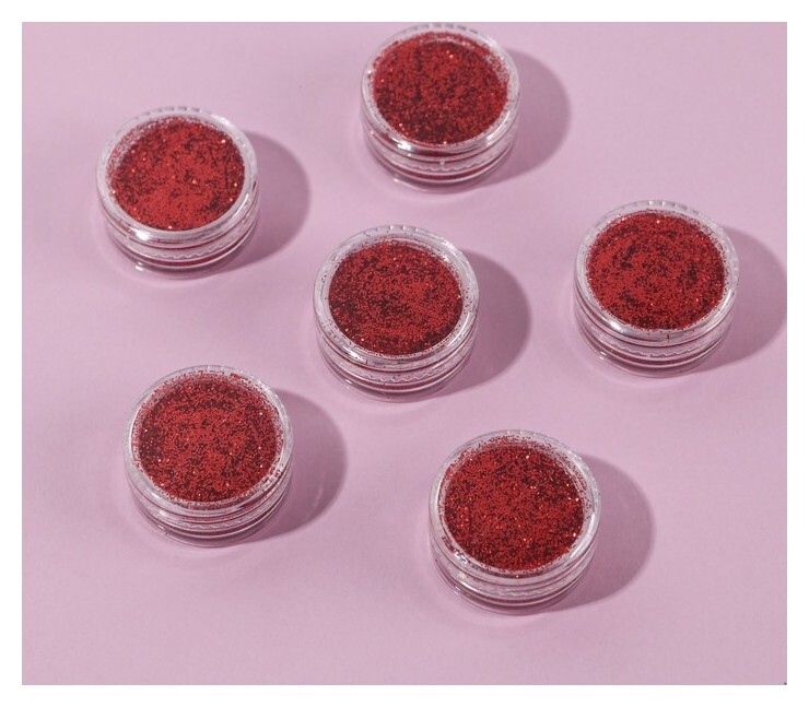 Набор блесток для декора, мелкий помол, цвет алый, 6 штук  Beauty fox