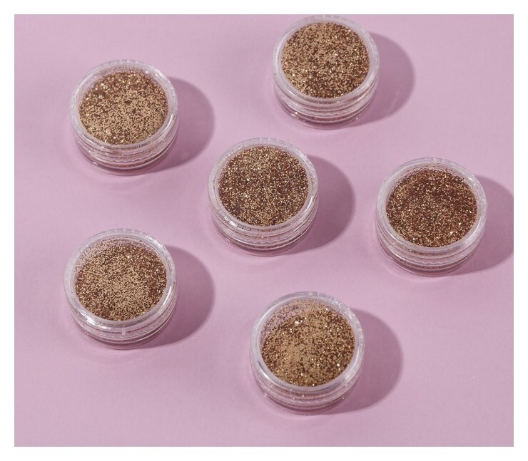Набор блесток для декора, мелкий помол, цвет бронзовый, 6 штук  Beauty fox
