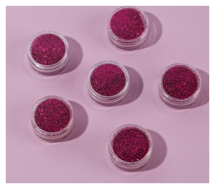 Набор блесток для декора, мелкий помол, цвет насыщенный розовый, 6 штук Beauty fox