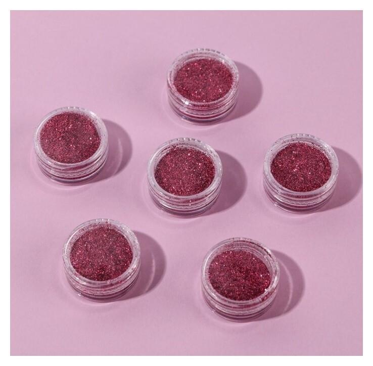 Набор блесток для декора, мелкий помол, цвет фуксия, 6 штук  Beauty fox