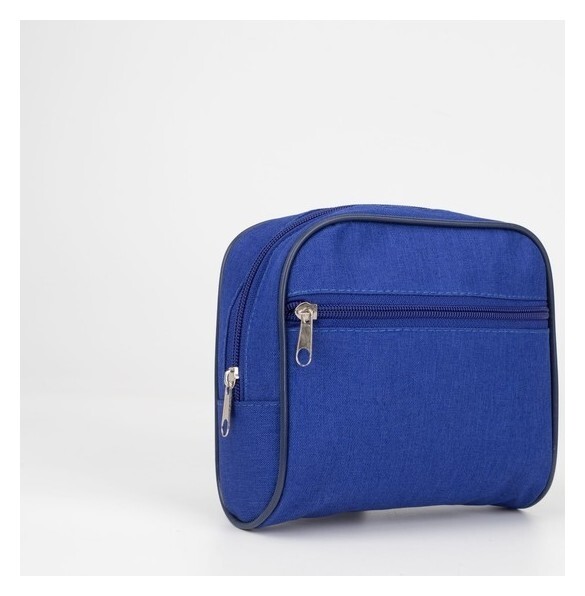Косметичка на молнии, наружный карман, цвет васильковый  Бако Текстиль