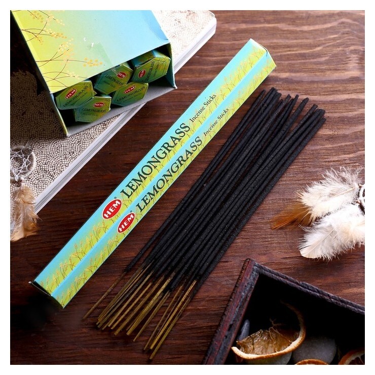 Благовония HEM 20 палочек угольные Lemongrass HEM