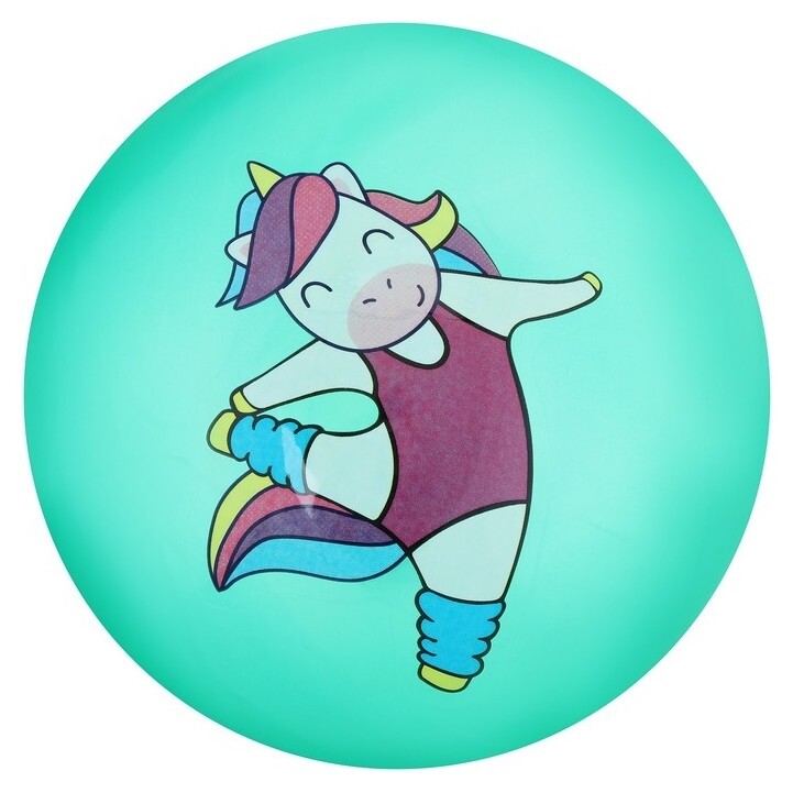 Мяч детский «Единорожка-спортсменка», 22 см, 60 г, цвет мятный  Zabiaka