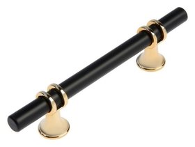 Ручка скоба Cappio, м/о 96 мм, D=12 Mm, пластик, цвет золото/черный Cappio
