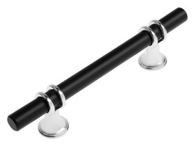 Ручка скоба Cappio, м/о 96 мм, D=12 Mm, пластик, цвет хром/черный Cappio