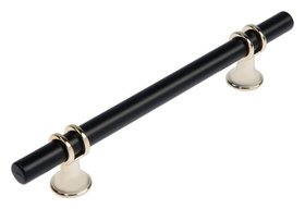 Ручка скоба Cappio, м/о 128 мм, D=12 Mm, пластик, цвет золото/черный Cappio
