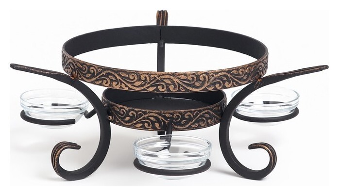 Подставка под садж кованная "Шелковый путь" с соусницами, 25 см  