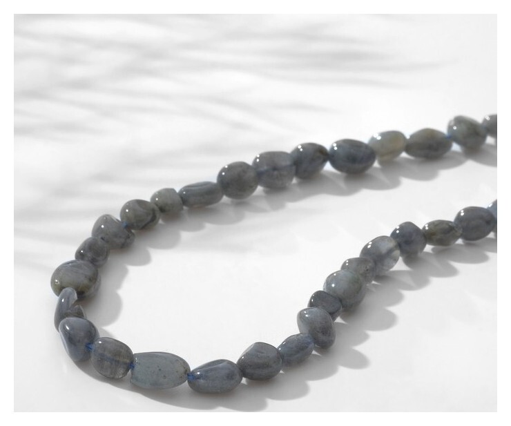 Бусины на нити галтовка 7*8мм "Лабрадор", 38см  