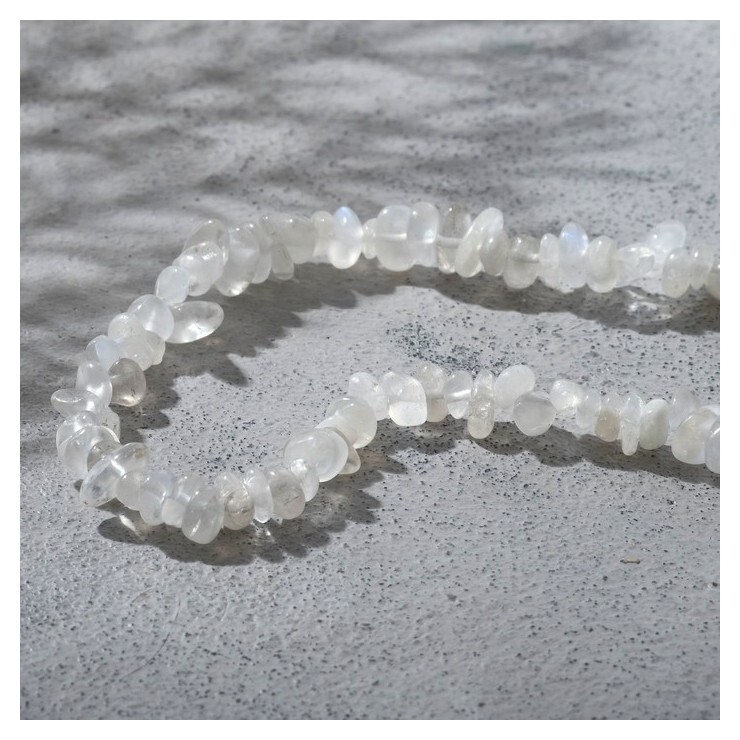 Бусины на нити крошка "Лунный камень", 8*4мм, 38см  