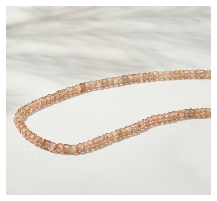 Бусины на нити рондель "Циркон", 3*2мм, цвет золото, 38см  