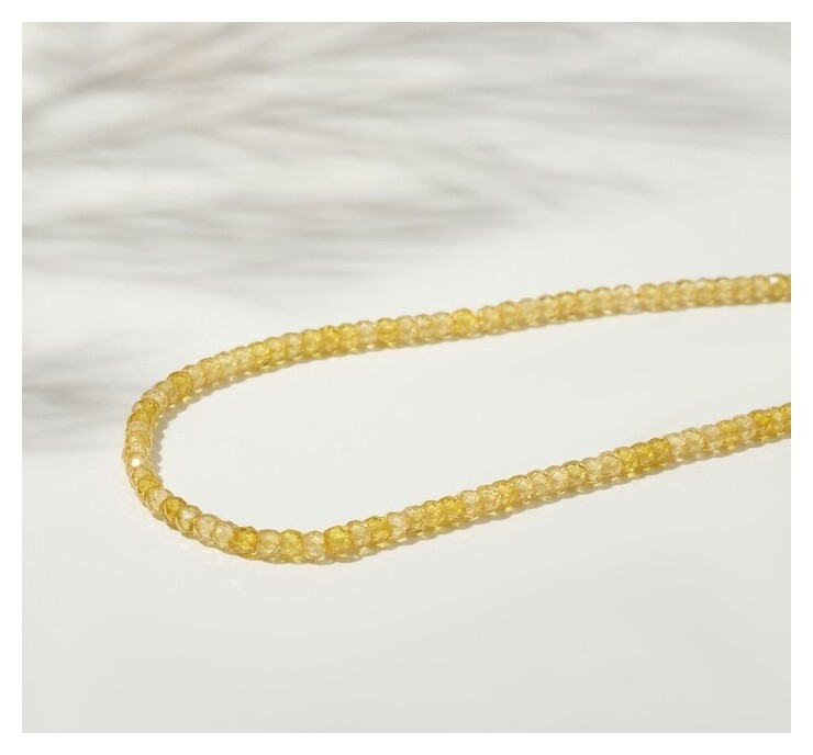 Бусины на нити рондель "Циркон", 3*2мм, цвет жёлтый, 38см  