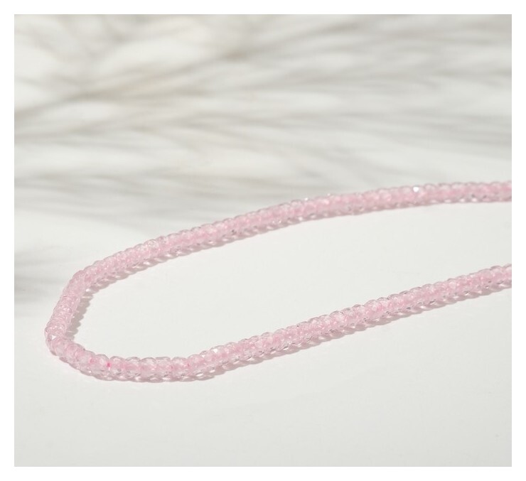 Бусины на нити рондель "Циркон", 3*2мм, цвет розовый, 38см  