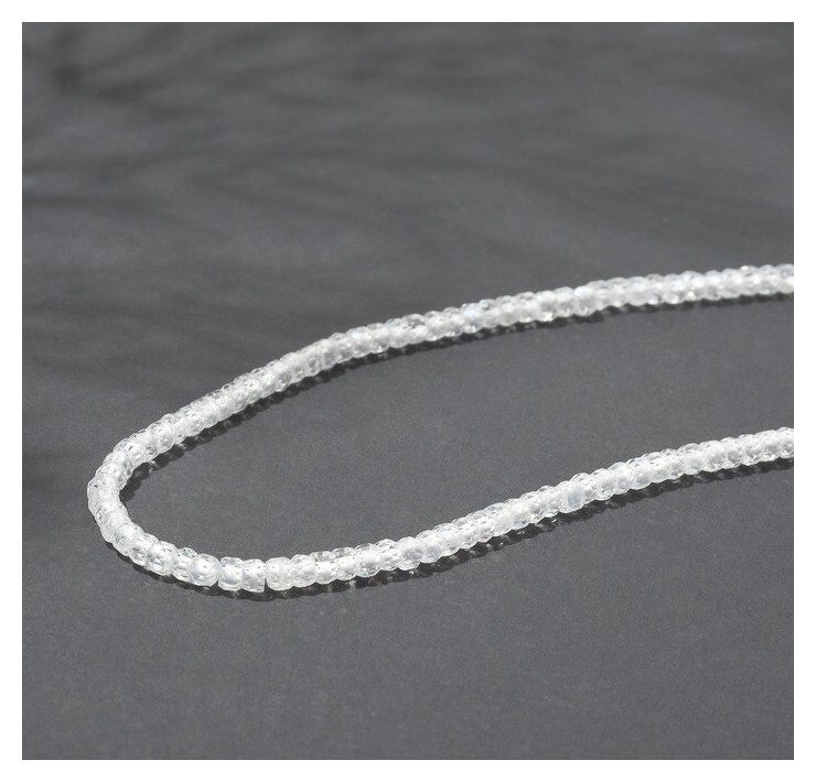 Бусины на нити рондель "Циркон", 3*2мм, цвет белый, 38см  