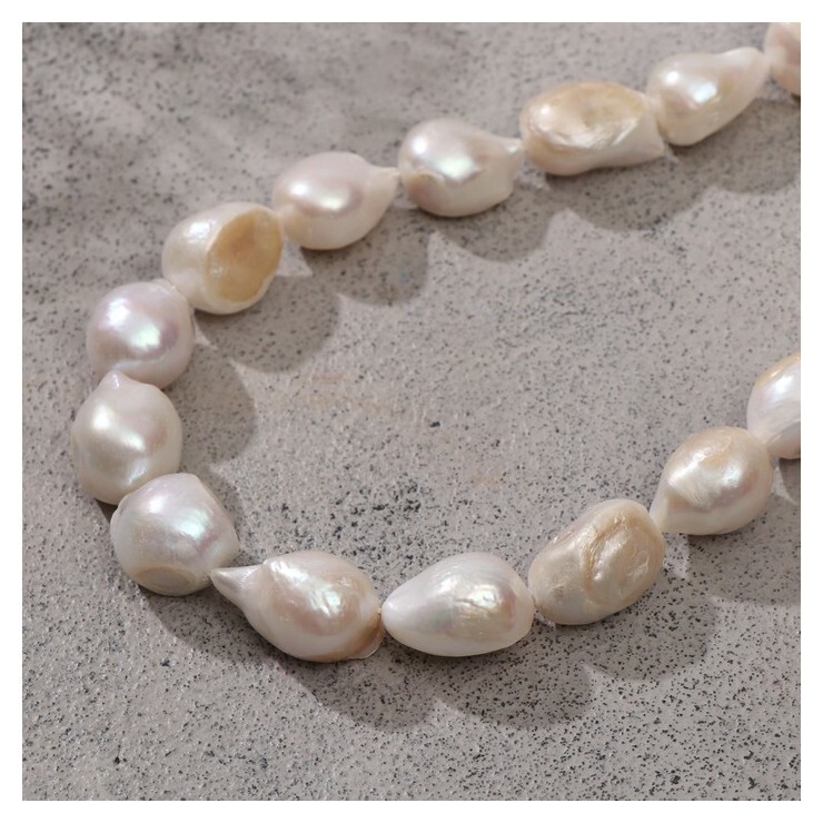 Бусины на нити галтовка "Жемчуг барокко", +/-25 бусин 1,7*1,6см, 40см  