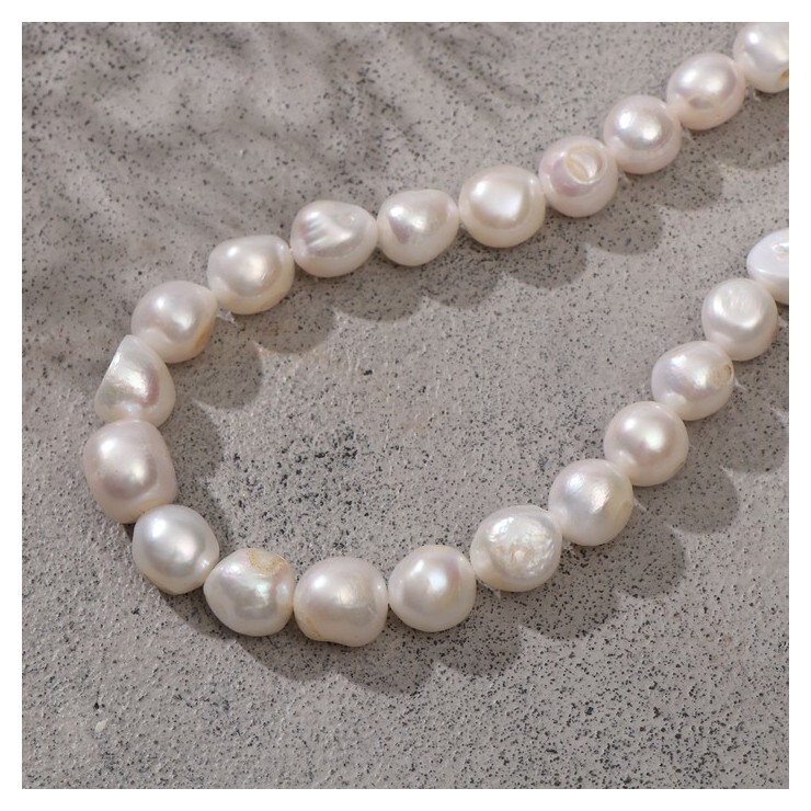 Бусины галтовка "Жемчуг барокко", +/-34 бусины 1,3*1см, 38см  