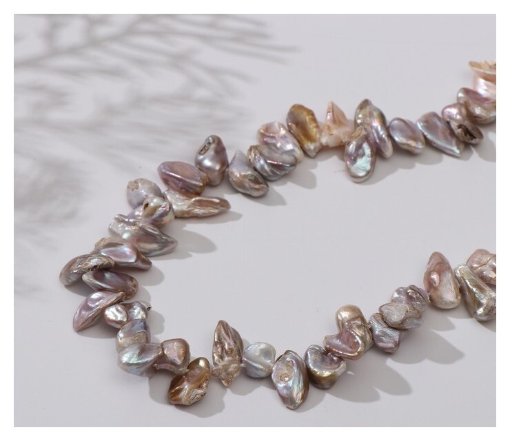 Бусины на нити "Жемчуг барокко" бабочка 1,5*1см, +/-60 бусин, цвет коричневый  