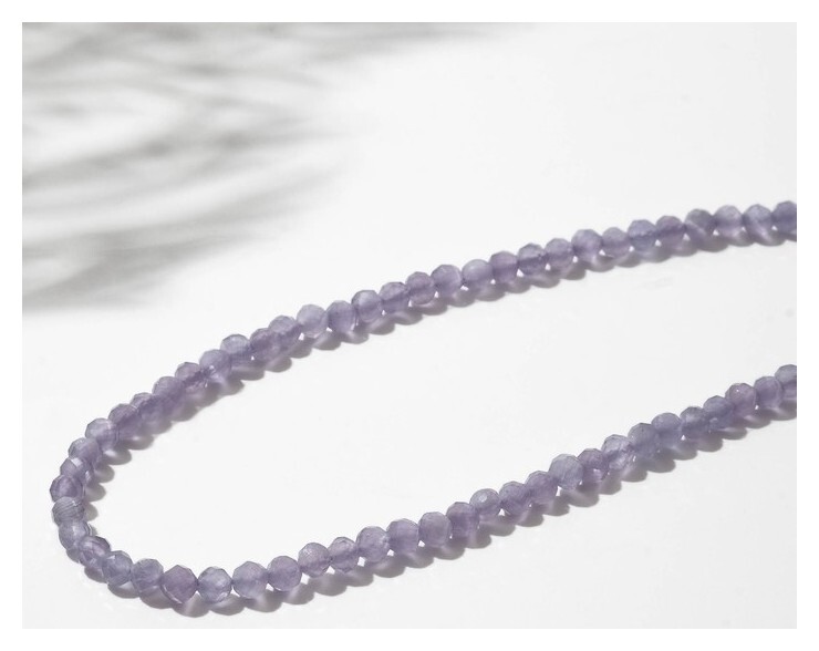 Бусины на нити шар №3 "Кошачий глаз", цвет сиреневый, 36см  