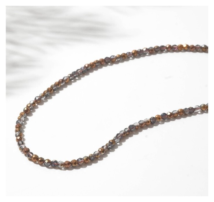 Бусины на нити шар №2 "Шпинель", цвет оранжевый радужный, 36см  