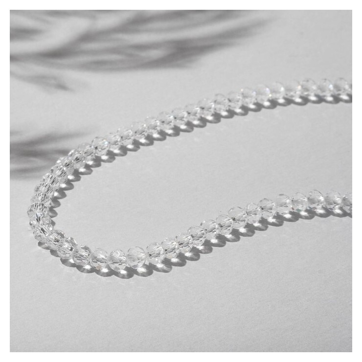 Бусины на нити шар №4 "Шпинель", цвет белый, 42см  