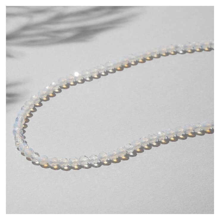 Бусины на нити шар №3 "Лунный камень", 36см  