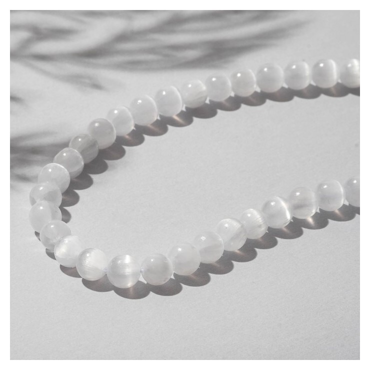 Бусины на нити шар №6 "Селенит"  