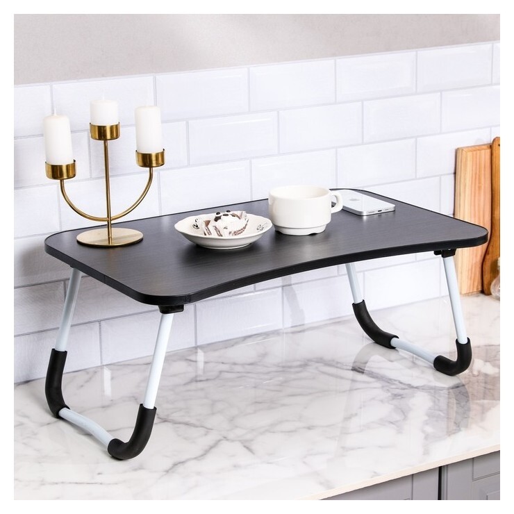 Столик - поднос для завтрака, для ноутбука, складной, серый, 60х40 см Дарим красиво