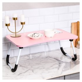 Столик - поднос для завтрака, для ноутбука, складной, розовый, 60х40 см Дарим красиво
