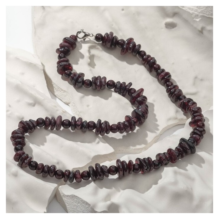 Бусы крошка через шар №6 "Гранат", 48см  