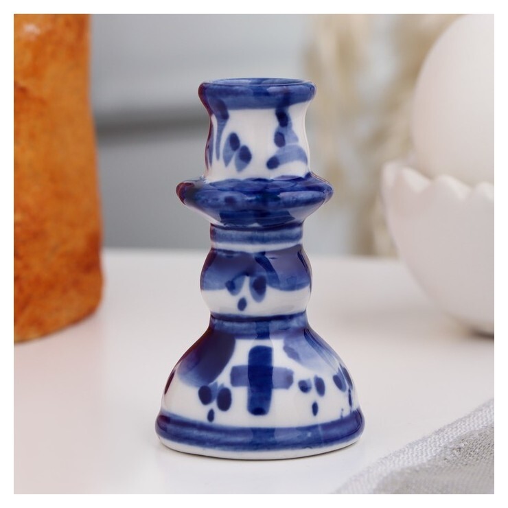 Подсвечник, гжель 6 см  