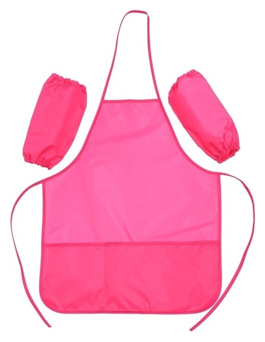 Фартук для труда + нарукавники, 535 х 445/260 х 180 мм, рост 116-152, оникс, фн-45, розовый, 66090 Оникс