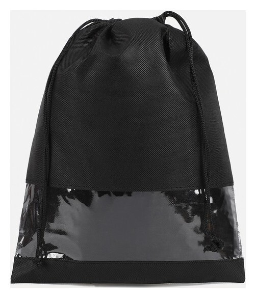 Мешок для обуви на шнурке, цвет чёрный 