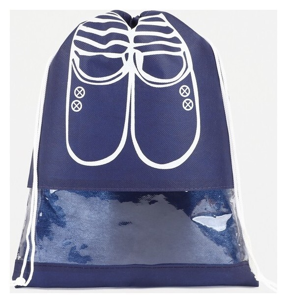 Мешок для обуви на шнурке, цвет синий 