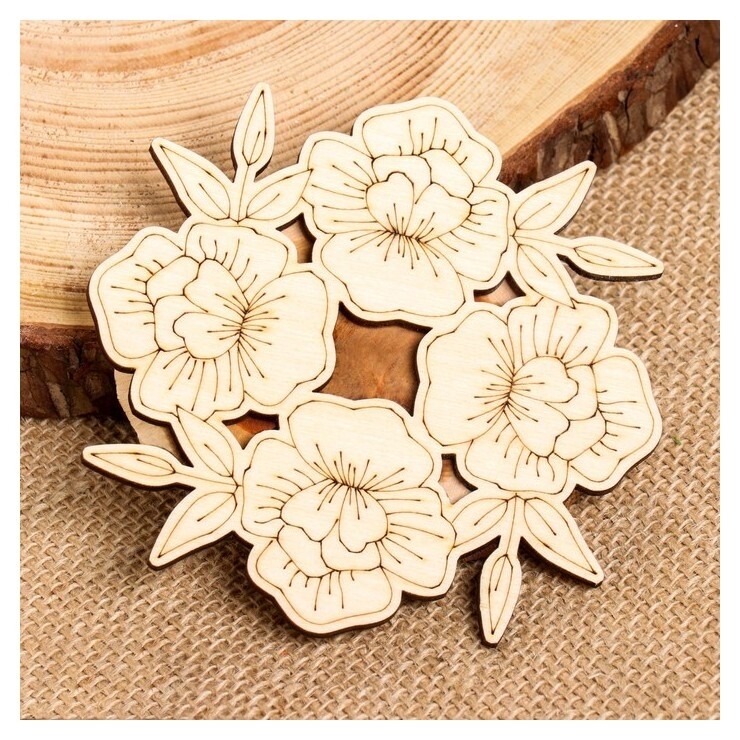 Подставка под горячее "Маки", 12х12см, можжевельник  