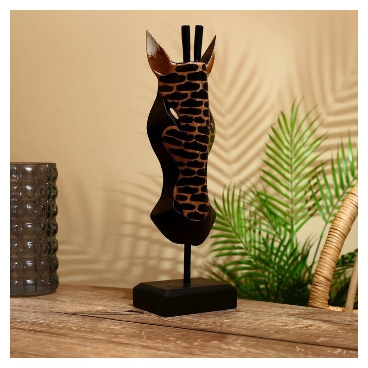 Маска "Зебра" на подставке, албезия 40 см  