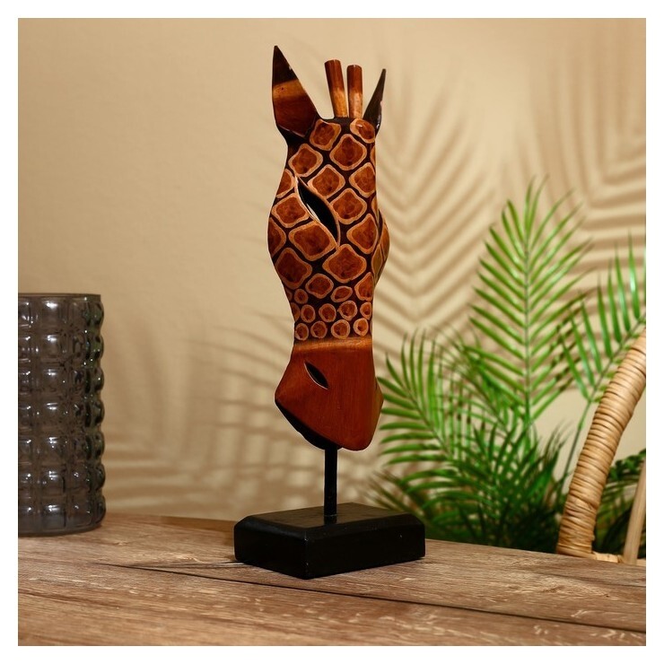 Маска "Зебра" на подставке, албезия 40 см  