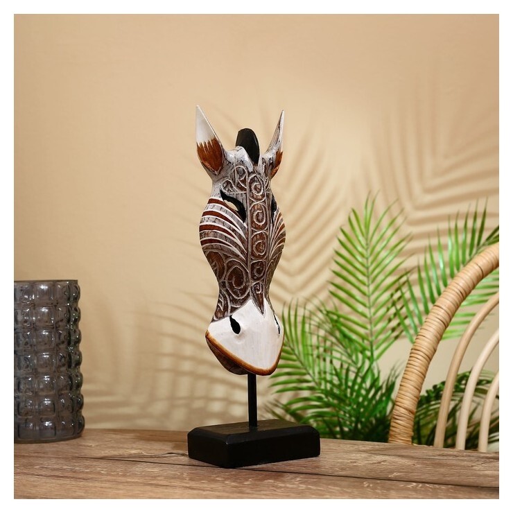 Маска "Зебра" на подставке, албезия 40 см  